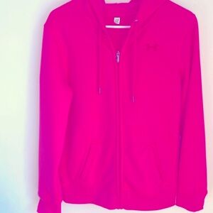 Under Armour Storm jacket full zip hot pink fleece like NEW hoodie women’s small